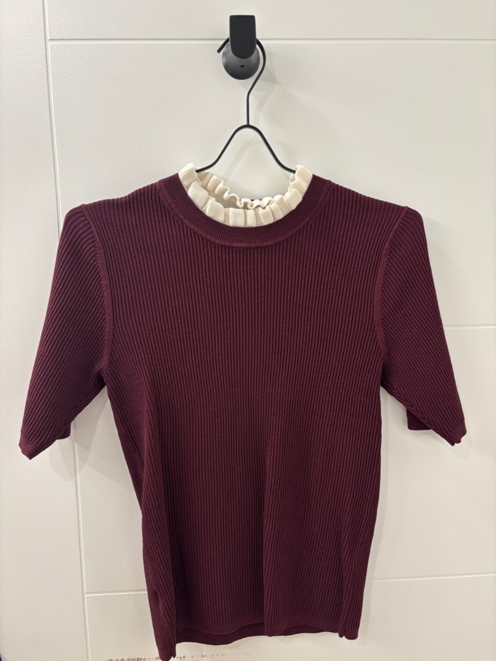 Ann Taylor Ruffle Neck Top Size Small